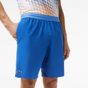  Lacoste Novak Djokovic Shorts Blue Orange Stripe 