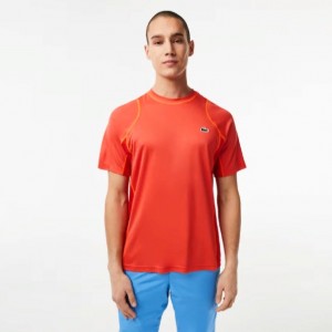  Lacoste Abrasion-Resistant Tennis T-Shirt Orange 